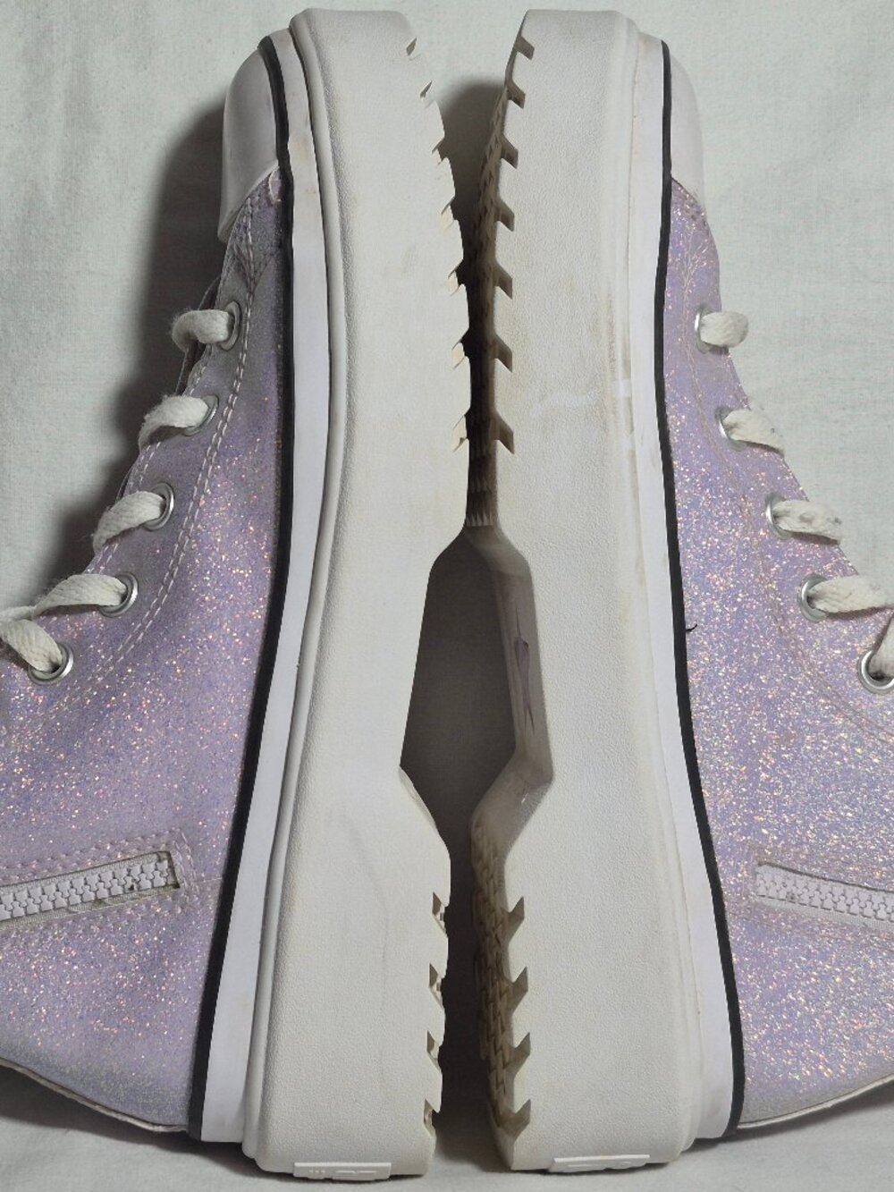 Converse Chuck Lugged Lift Women Kid Hi Purple Glitter Sneakers Size Y 6.5 W 8.5 - Picture 7 of 16